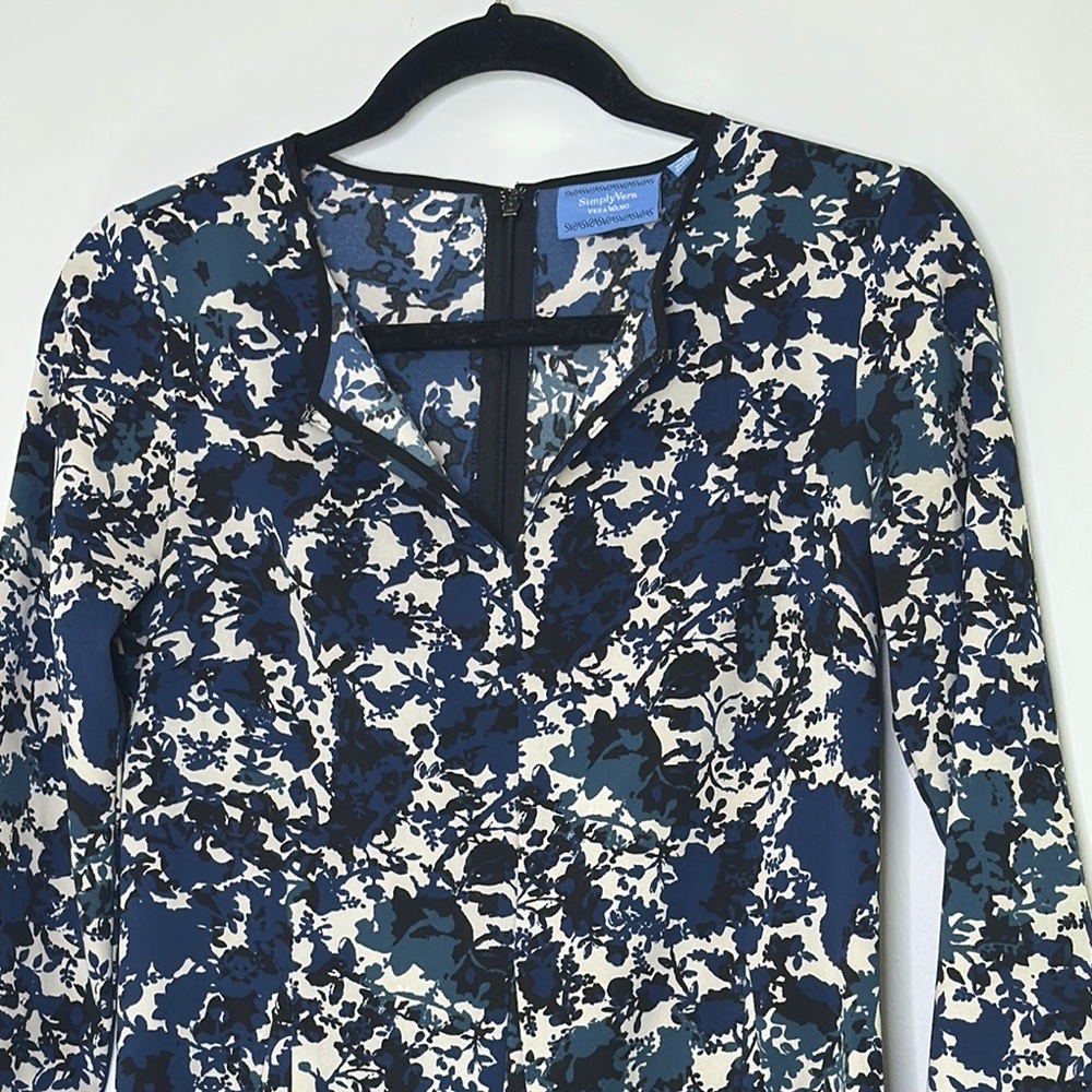 Simply Vera Vera Wang Blue Long Sleeve Sheath Dress - Picture 6 of 8